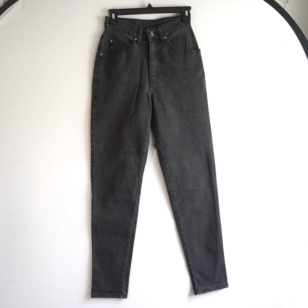 VTG Levi 10912 Orange Tab Slim Fit Tapered Leg Black Denim Jeans Womens S Size 5